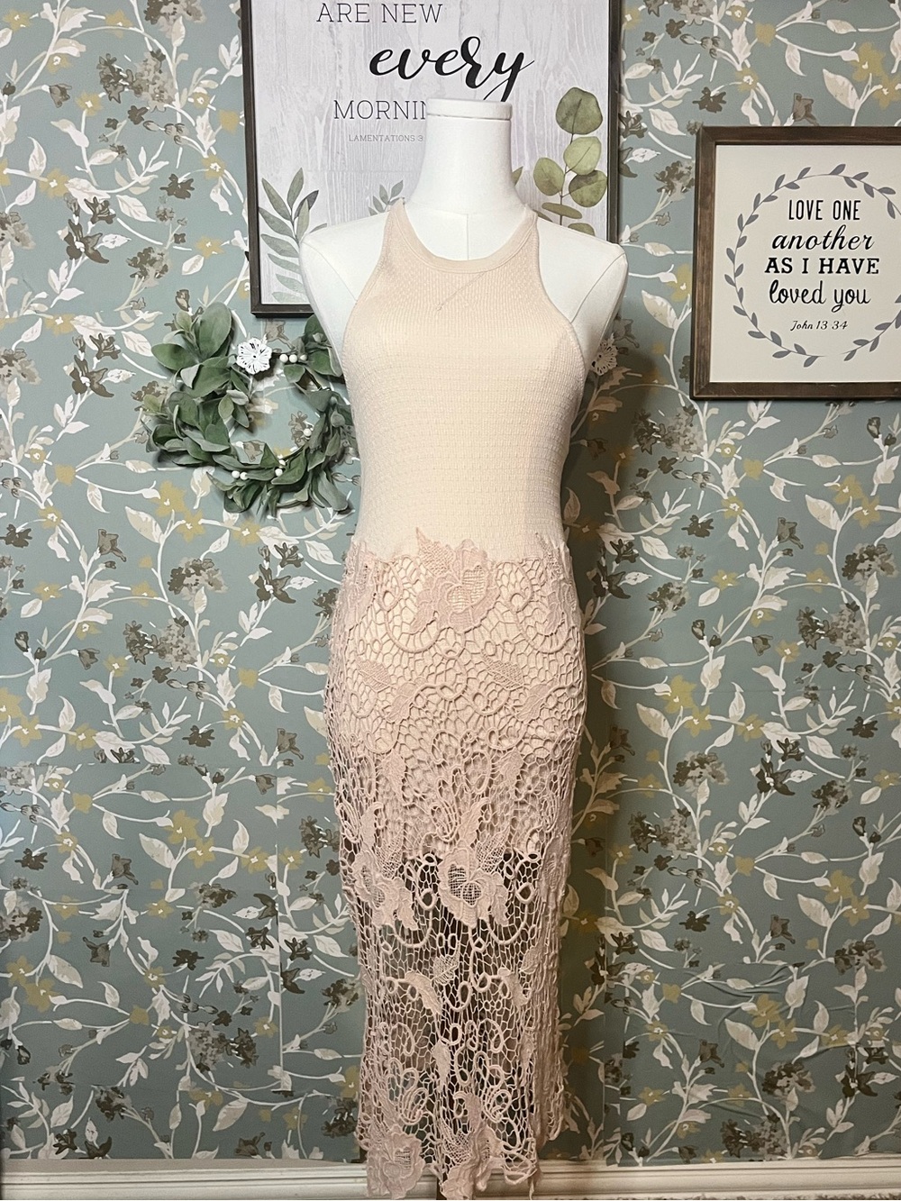 Free People Nora Tank Dress Cream - Size XS